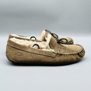 UGG Shoes Mens 10 Brown Suede Dakota Moccasin Shearling Lined Slippers Comfort